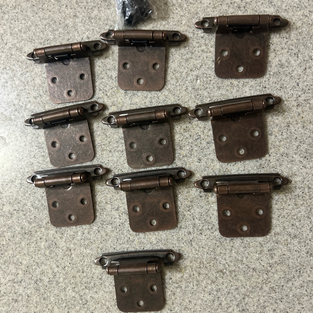 10 Piece Cabinet Hinge Polished Bronze In Color Open Box